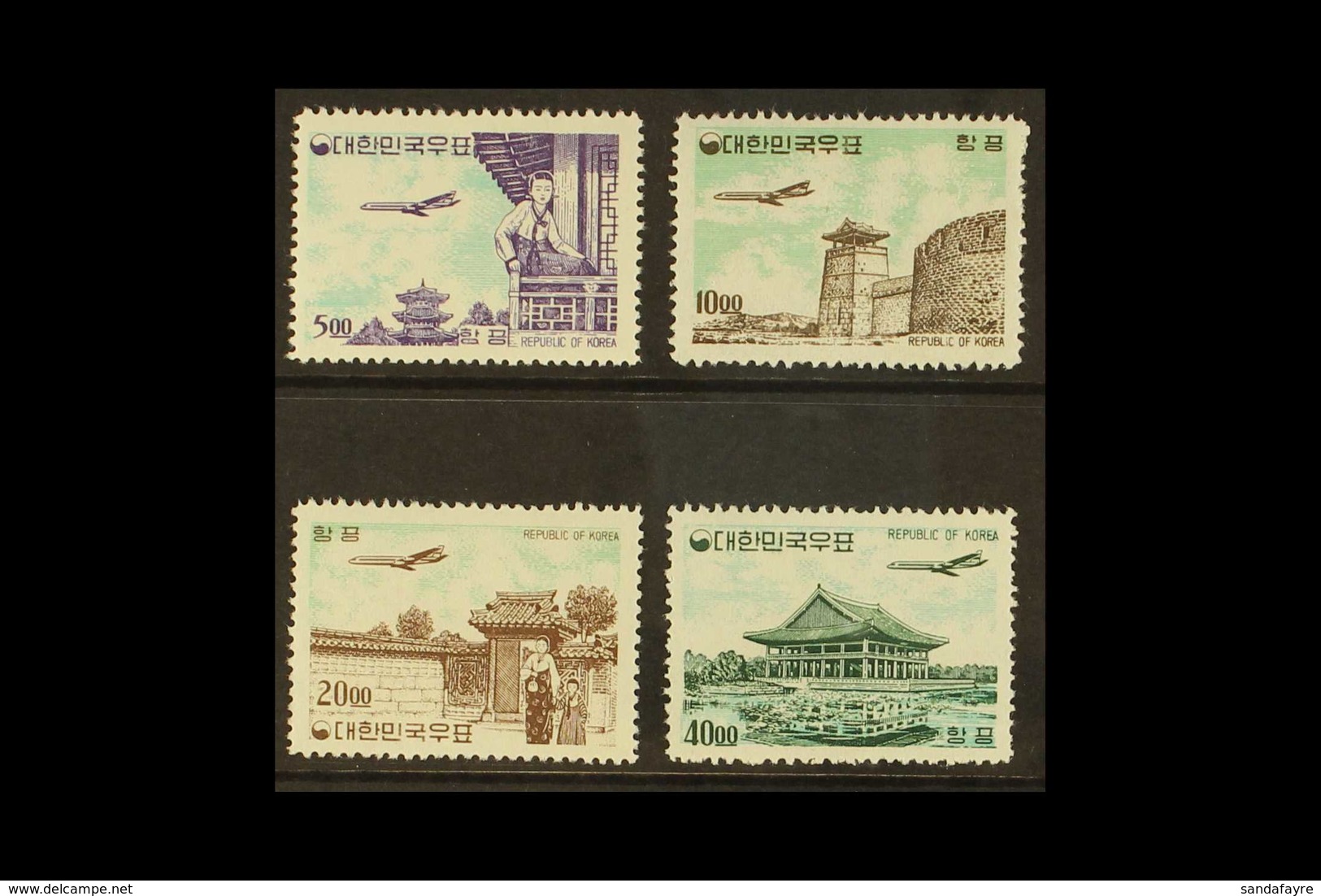 1962-3 Airmails Set, New Currency, SG 454/7, Never Hinged Mint (4 Stamps). For More Images, Please Visit Http://www.sand - Korea (Süd-)