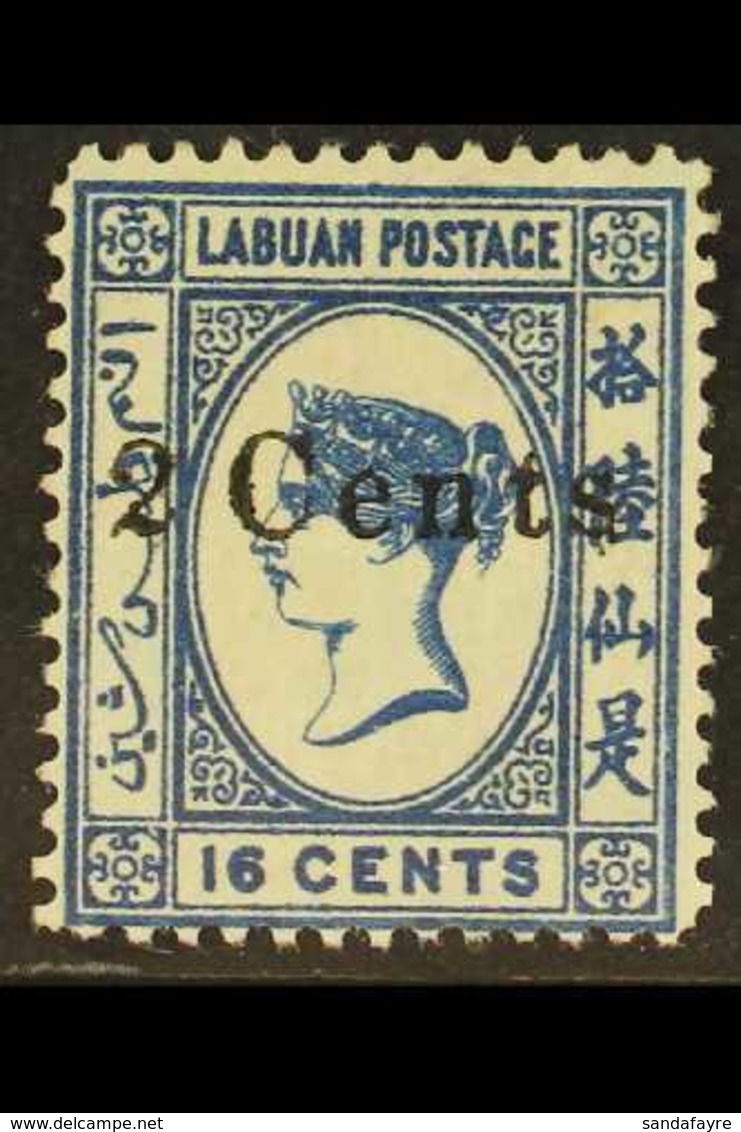 1885 (July) 2c On 16c Blue Surcharge, SG 25, Fine Mint, Fresh. For More Images, Please Visit Http://www.sandafayre.com/i - Noord Borneo (...-1963)