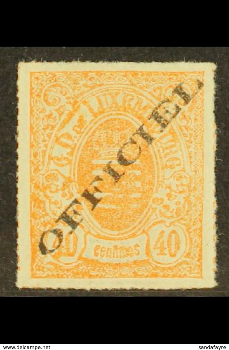 OFFICIALS 1875 40c Red-orange With Type I (25½ Mm) Overprint, Michel 8 Ia, Very Fine Mint Example Of This Rare Stamp. Ve - Sonstige & Ohne Zuordnung