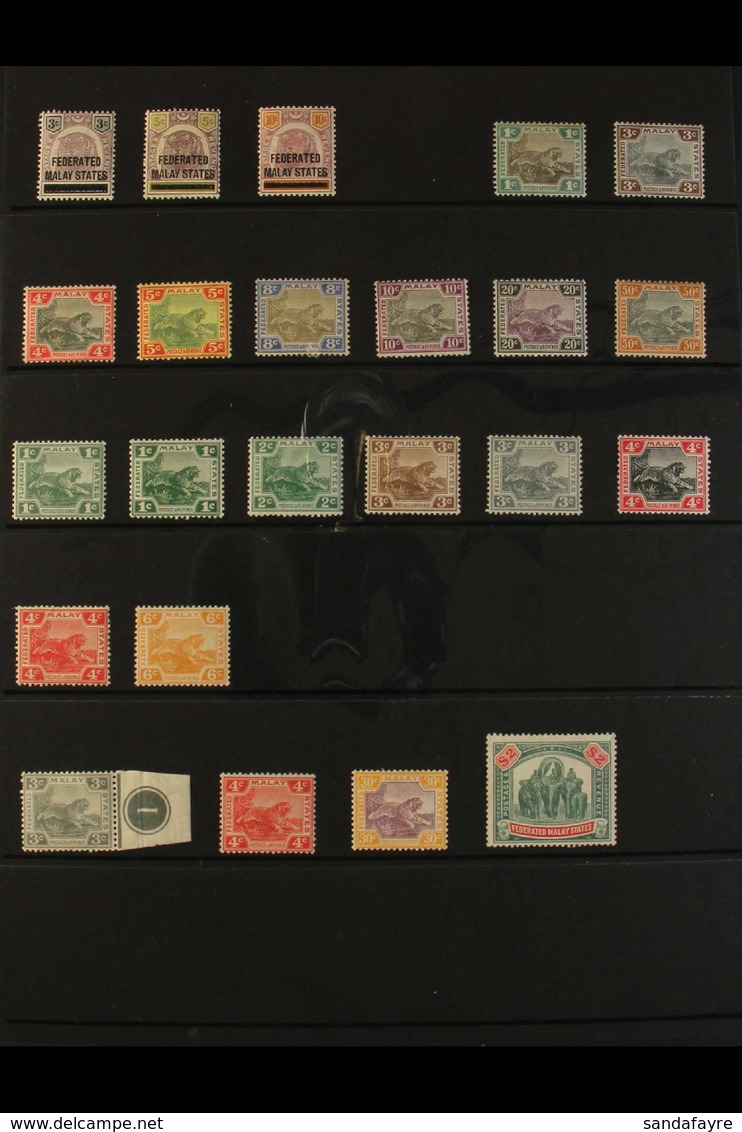 FEDERATED MALAY STATES 1900-1934 FINE MINT ALL DIFFERENT COLLECTION With 1900 (Negri Sembilan Overprinted) 3c, 5c And 10 - Sonstige & Ohne Zuordnung