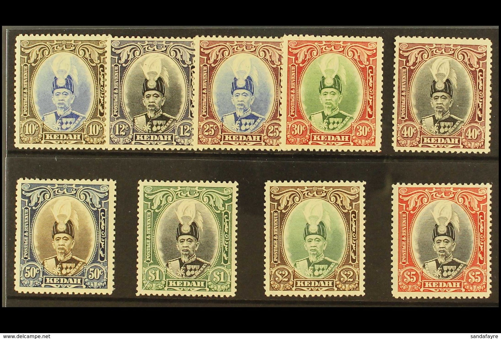 KEDAH 1937 Sultan Set Complete, SG 60/68, Mint Lightly Hinged (9 Stamps) For More Images, Please Visit Http://www.sandaf - Sonstige & Ohne Zuordnung