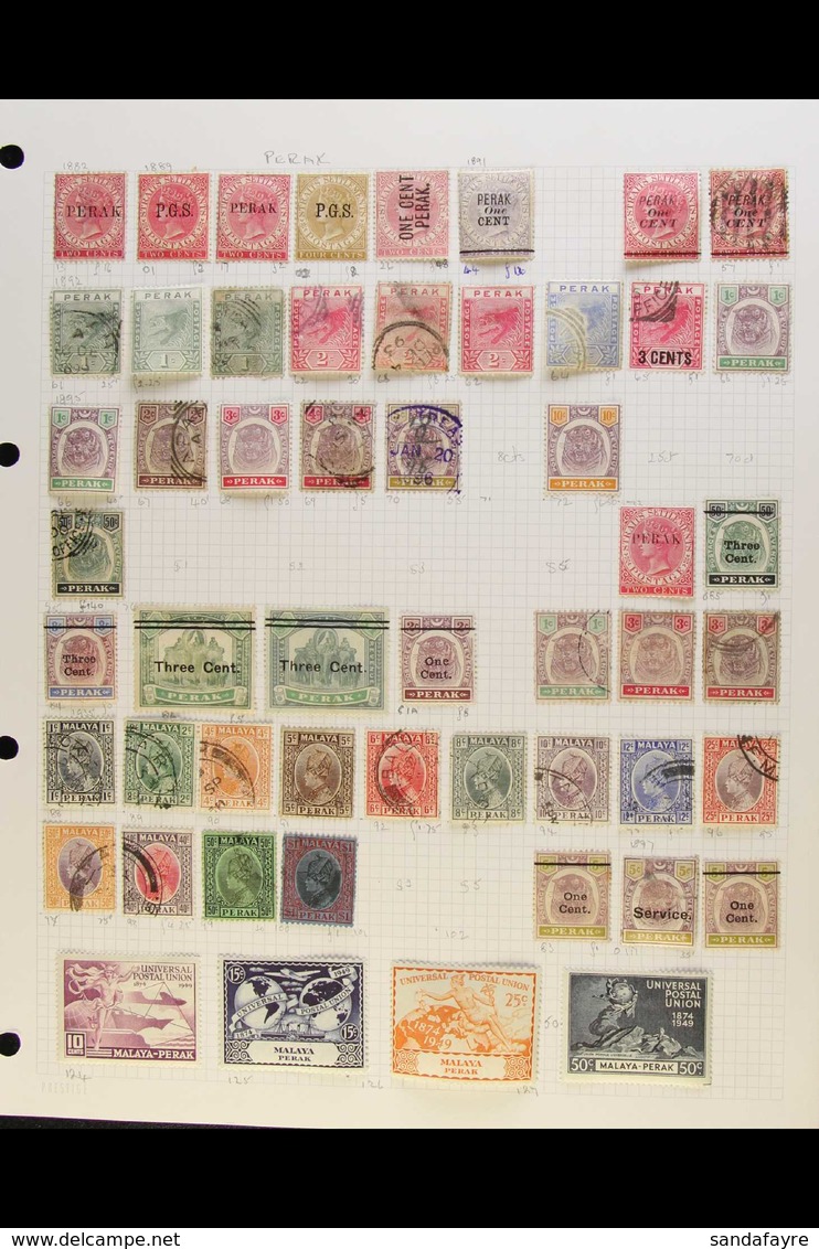 PERAK 1884-1986 MINT & USED COLLECTION Presented On Album Pages With Values To Various $5 & Some Occasional Duplication  - Altri & Non Classificati
