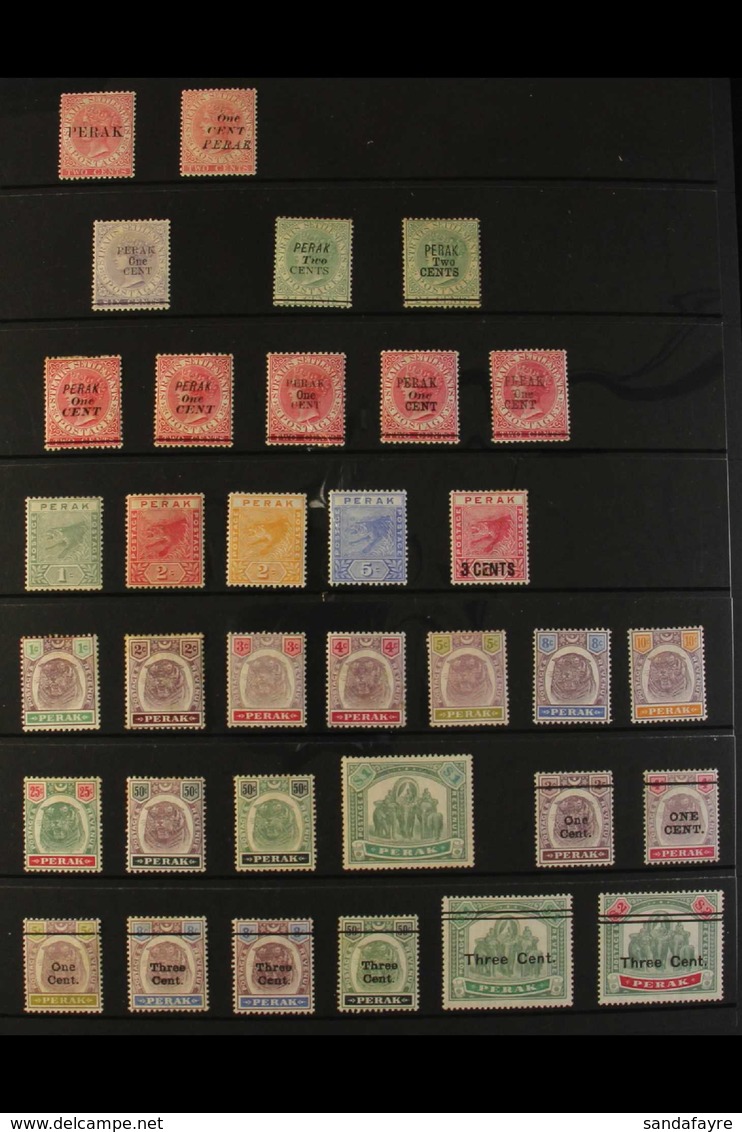 PERAK 1884-1961 ALL DIFFERENT MINT Collection. Note 1891 1c On 6c And 2c On 24c (2 Different); 1895-99 Complete Set To $ - Sonstige & Ohne Zuordnung