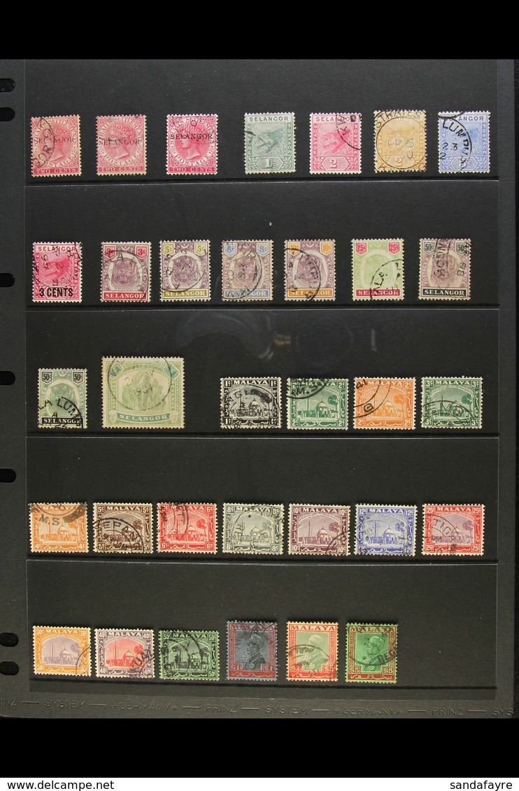 SELANGOR 1885-1955 USED COLLECTION With 1885-91 Overprints On 2c Rose (3), 1891-95 Tiger Set, 1895-99 Range To Both 50c  - Altri & Non Classificati