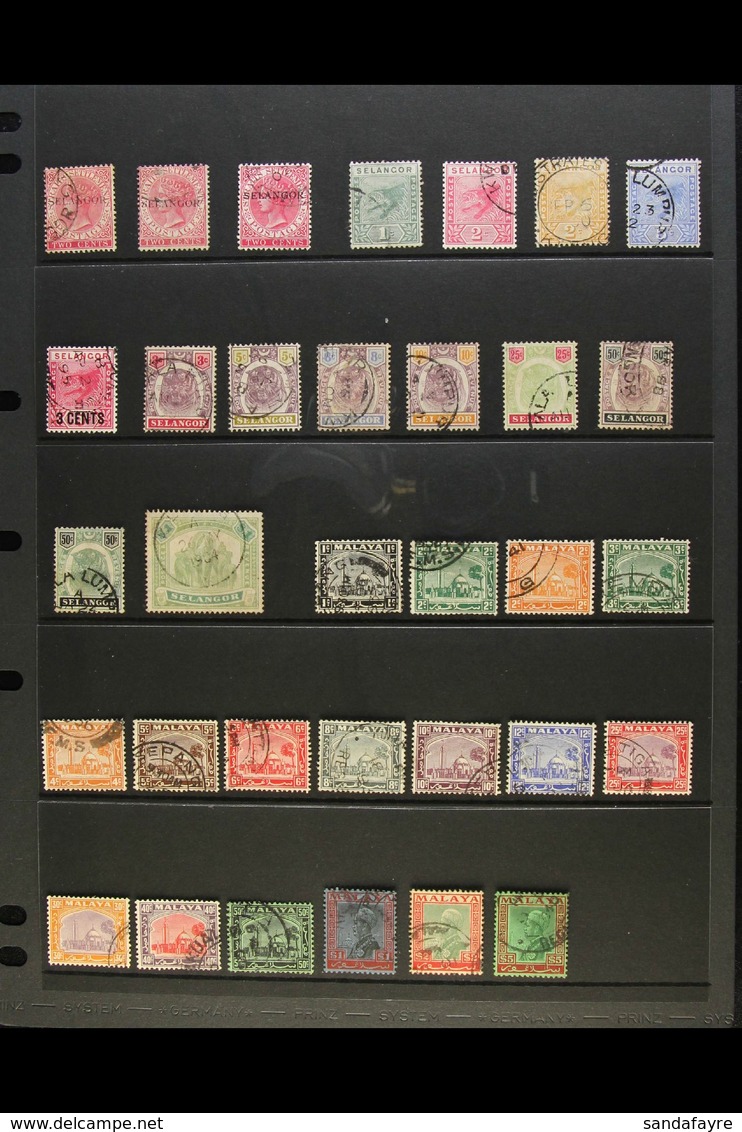 SELANGOR 1885-1955 USED COLLECTION With 1885-91 Overprints On 2c Rose (3), 1891-95 Tiger Set, 1895-99 Range To Both 50c  - Sonstige & Ohne Zuordnung