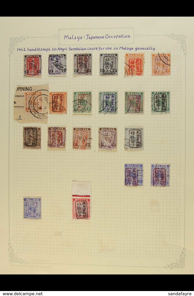 GENERAL ISSUES Stamps Of Negri Sembilan Overprinted With Single Line Chop, Used Values To 25c, Between SG J161 - J170 Ov - Sonstige & Ohne Zuordnung