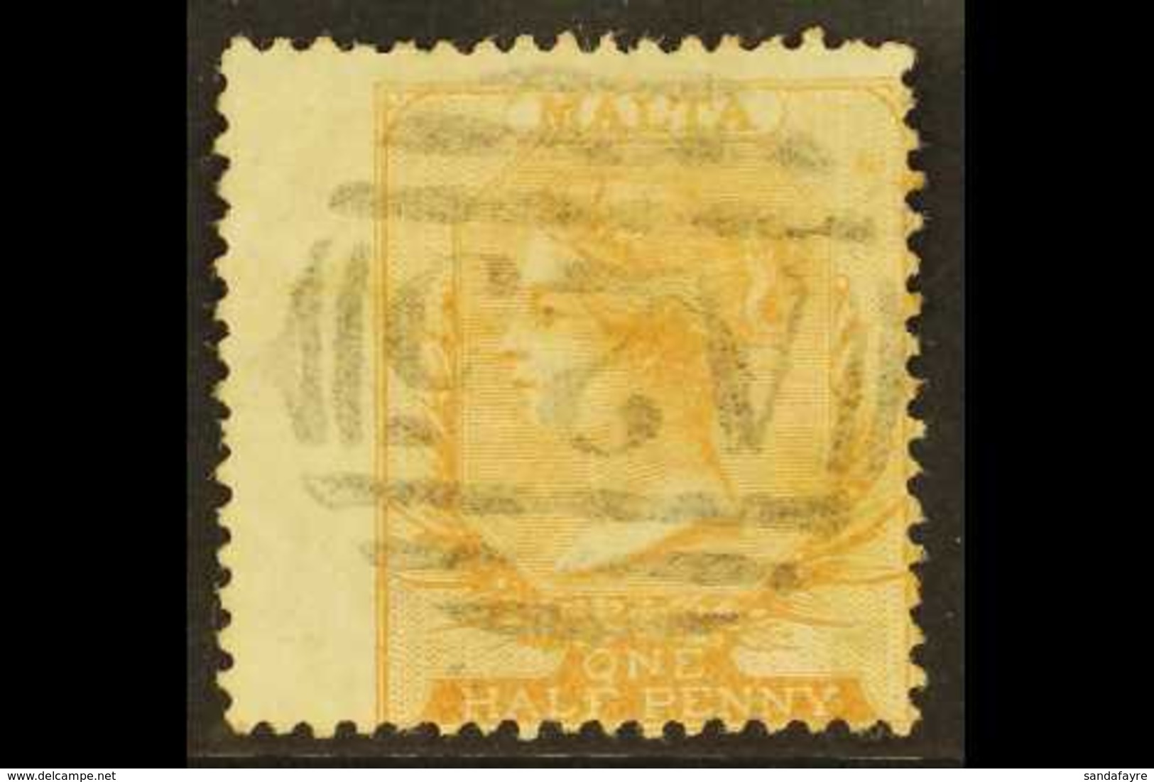 1860 ½d Buff, SG 3, Very Fine Used Wing Margin Copy With Full A25 Cancel. Attractive. For More Images, Please Visit Http - Malta (...-1964)