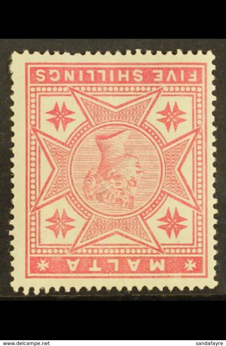 1886 5s Rose "INVERTED WATERMARK Variety, SG 30w, Fine Mint For More Images, Please Visit Http://www.sandafayre.com/item - Malta (...-1964)