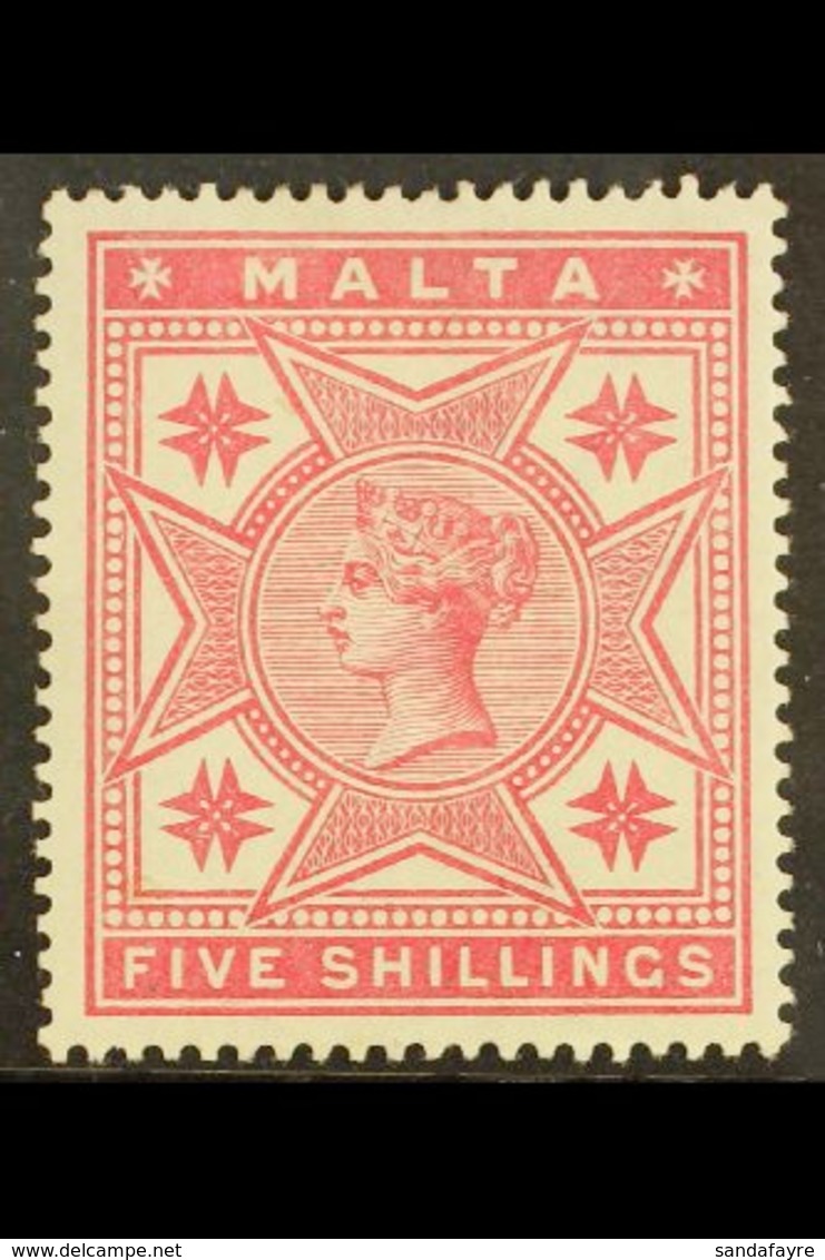 1886 5s Rose, SG 30 Fine Mint For More Images, Please Visit Http://www.sandafayre.com/itemdetails.aspx?s=595580 1886 5s  - Malta (...-1964)