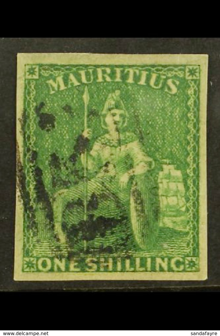 1859 1s Yellow Green, SG 35, Very Fine Used With Good Margins All Round And Neat Central B53 Cancel. For More Images, Pl - Maurice (...-1967)