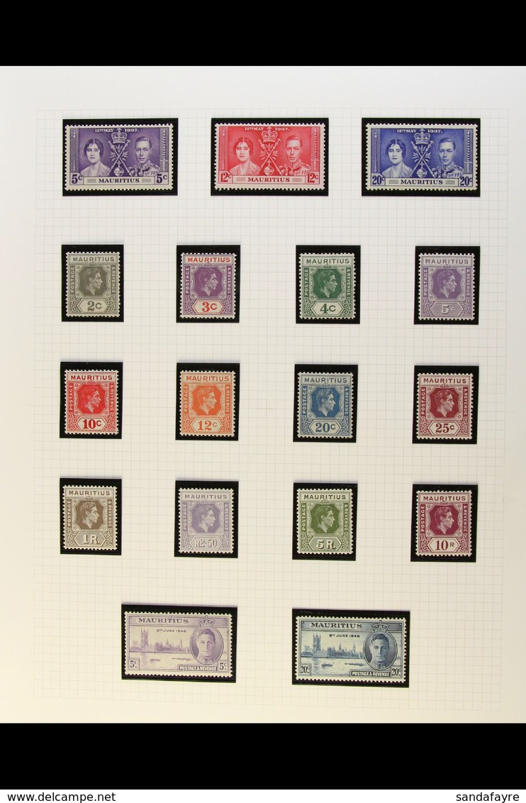 1937-50 KGVI Complete Mint Basic Sets, Plus 1933-54 Postage Dues Set, SG 249/90, D1/7, Note 10r Defin Has Tiny Tin, Othe - Mauritius (...-1967)