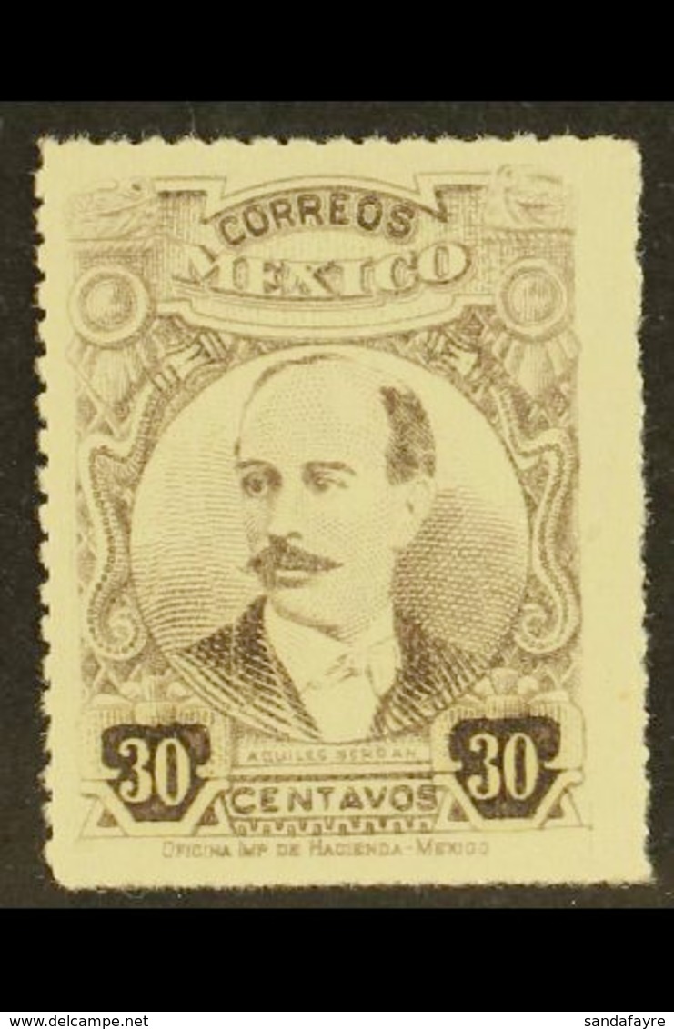 1917-20 30c Grey-brown Serdan Rouletted 14½ (Scott 616, SG 400), Fine Never Hinged Mint, Fresh. For More Images, Please  - Mexico