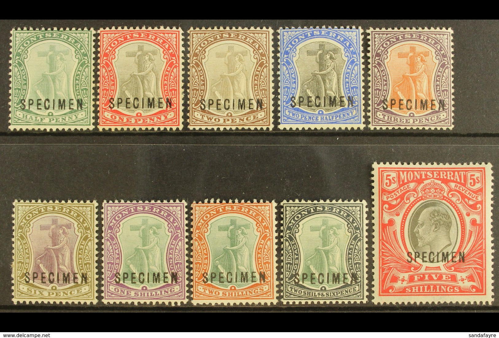 1903 Ed VII Set Complete, Wmk CA, Overprinted "Specimen", SG 14s/23s, Very Fine Mint. (10 Stamps) For More Images, Pleas - Montserrat