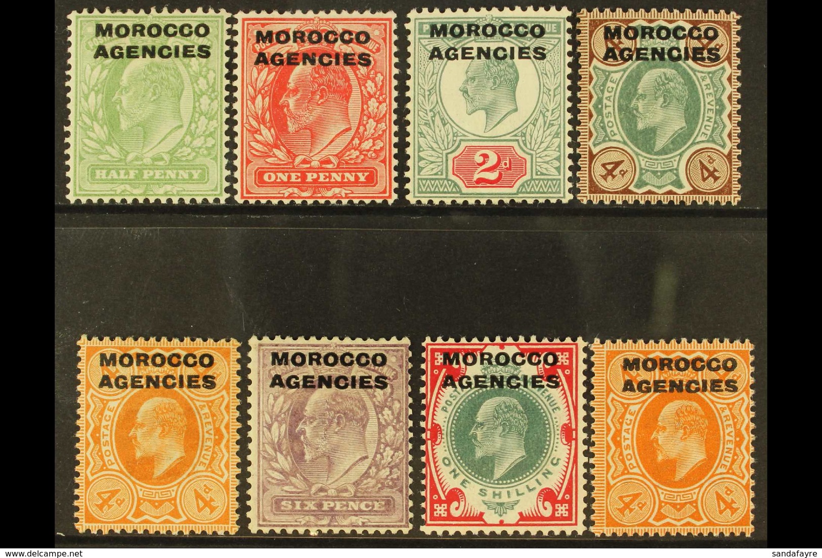 BRITISH CURRENCY: 1907-13 Set To 1s, And Harrison 4d, SG 31/37 And 41, Fine Mint. (8) For More Images, Please Visit Http - Sonstige & Ohne Zuordnung