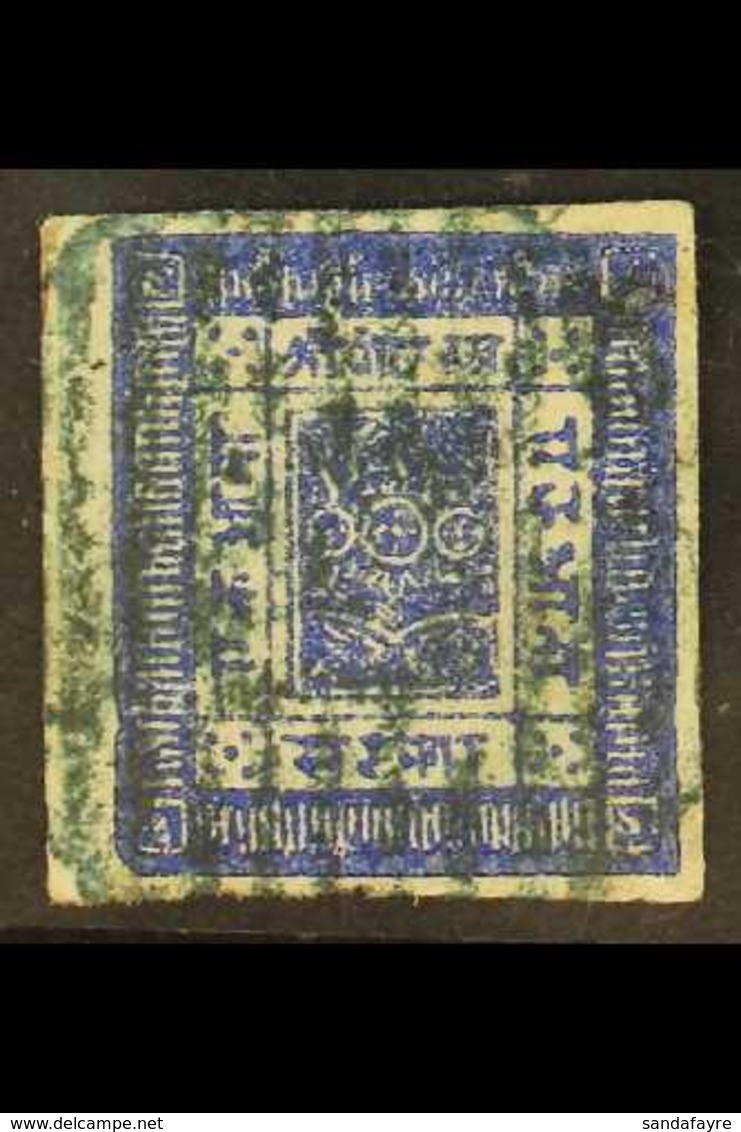 1881-85 1a Ultramarine, Imperf On White Wove Paper (SG 4, Scott 4, Hellrigl 4), 4 Good To Large Margins And Fine Bluish  - Nepal