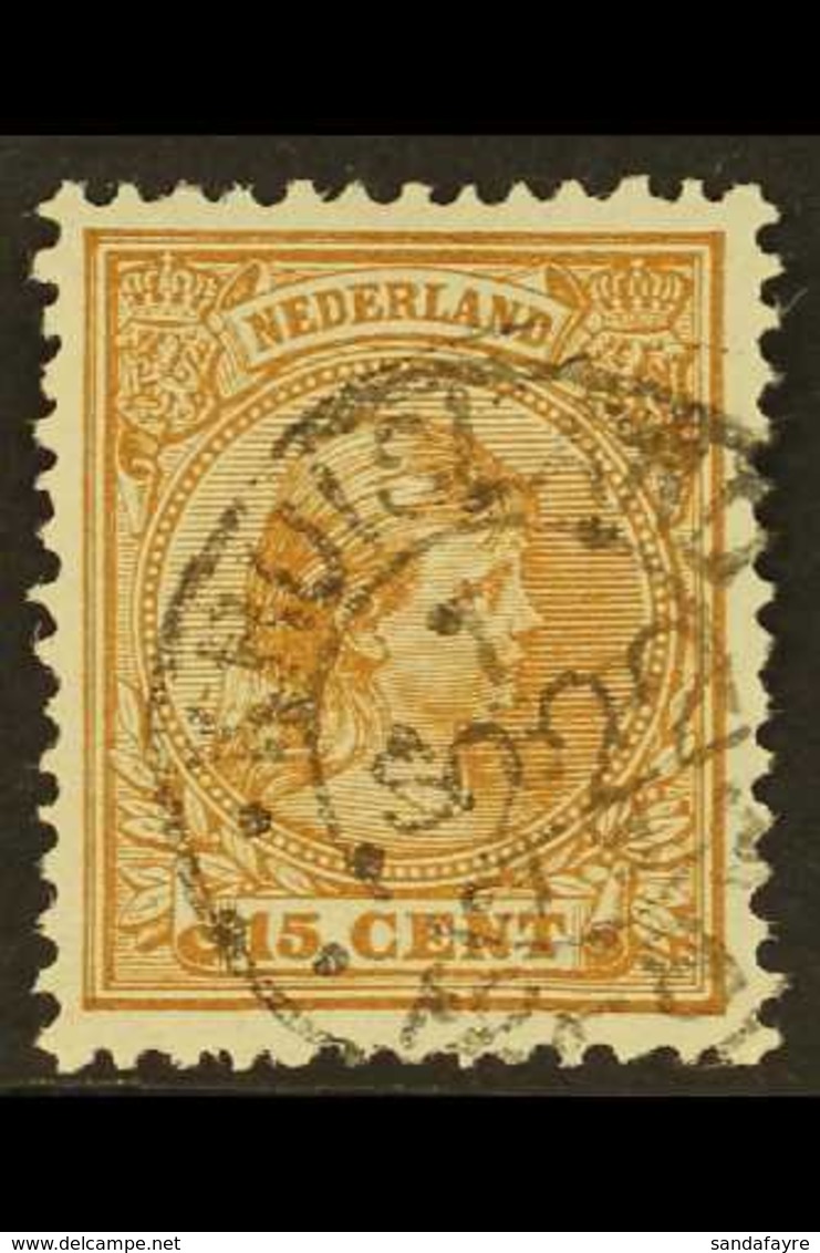 1891-94 15c Yellow-brown (SG 152a, NVPH 39), Fine Used With Scarce "222" (TERSCHELLING) Numeral Cancel, Plus "Kruisland" - Sonstige & Ohne Zuordnung