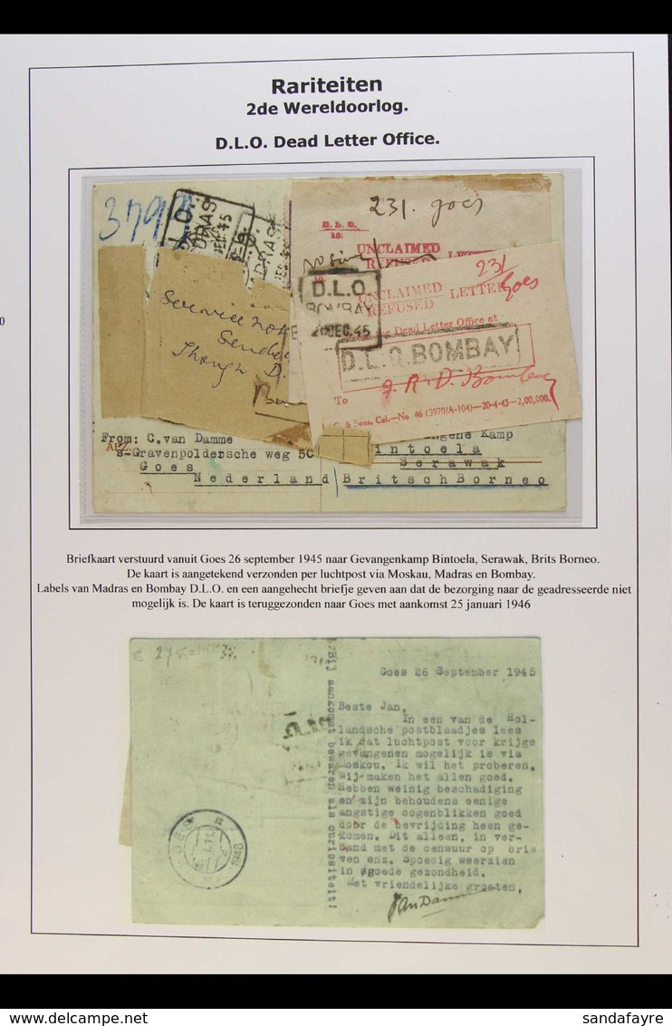 1945 (26 Sept) Registered Card From Goes To Bintoela Prison Camp, Sarawak, With Manuscript "Service Not Available ...."  - Sonstige & Ohne Zuordnung