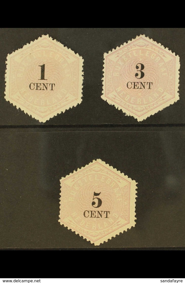 TELEGRAPH 1877-1903 1c, 3c & 5c (NVPH TG1/3, Michel 1/3), Fine Mint, Fresh. (3 Stamps) For More Images, Please Visit Htt - Sonstige & Ohne Zuordnung