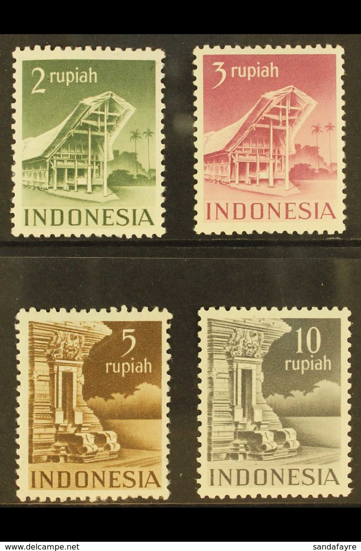 INDONESIA 1949-50 2r Grey-green, 3r Purple, 5r Chocolate & 10r Grey-black (SG 567A/70A, NVPH 384/87), Superb Mint, Fresh - Sonstige & Ohne Zuordnung