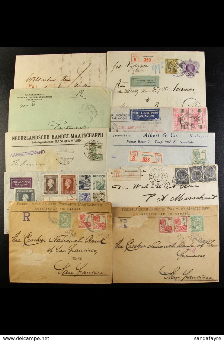 NETHERLANDS INDIES 1862-1948 COVERS An Interesting Collection Of Mostly Commercial Covers, Inc 1862 Entire Letter To Bat - Altri & Non Classificati