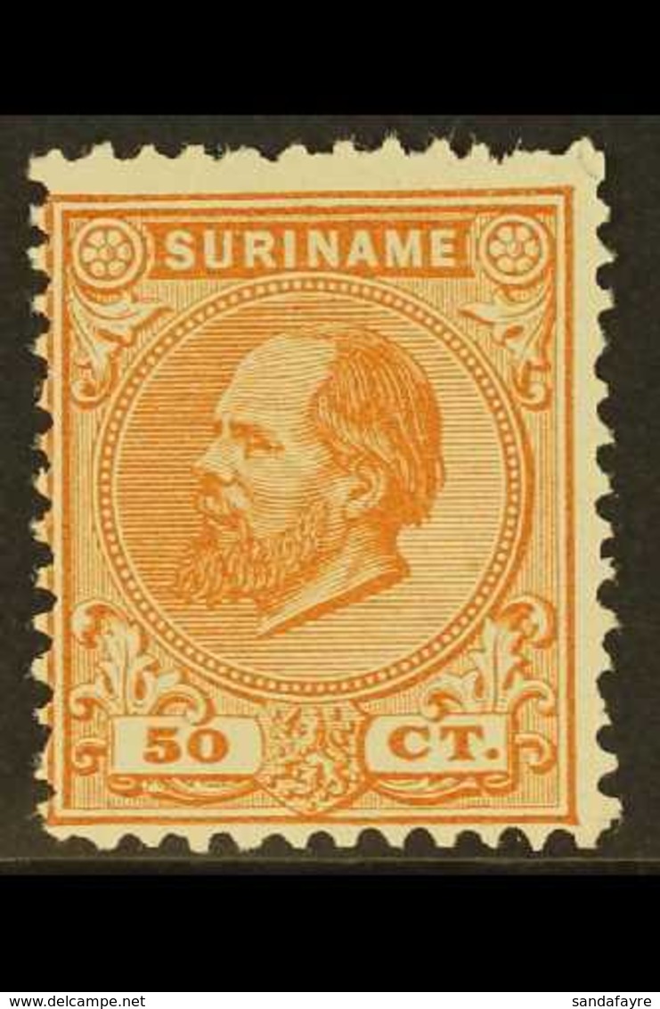 SURINAME 1873-88 50c Orange-brown Perf 11½x12 (SG 24a, NVPH 13D), Unused No Gum As Issued, Some Rough Perfs At Top, Very - Sonstige & Ohne Zuordnung