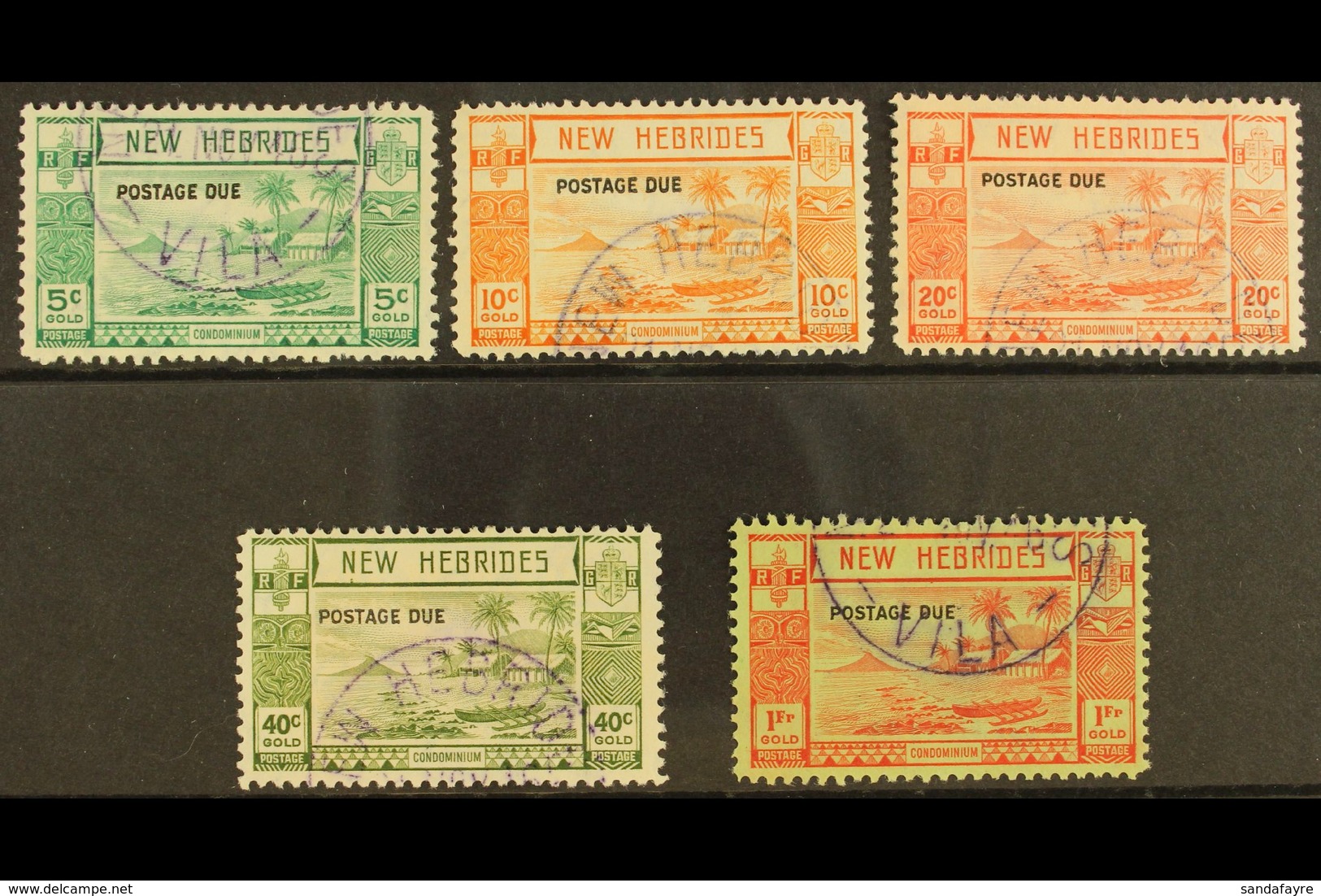 ENGLISH: 1938 POSTAGE DUE Complete Set, SG D6/10, Fine Violet Vila Cds's, Scarce Issue. (5) For More Images, Please Visi - Sonstige & Ohne Zuordnung