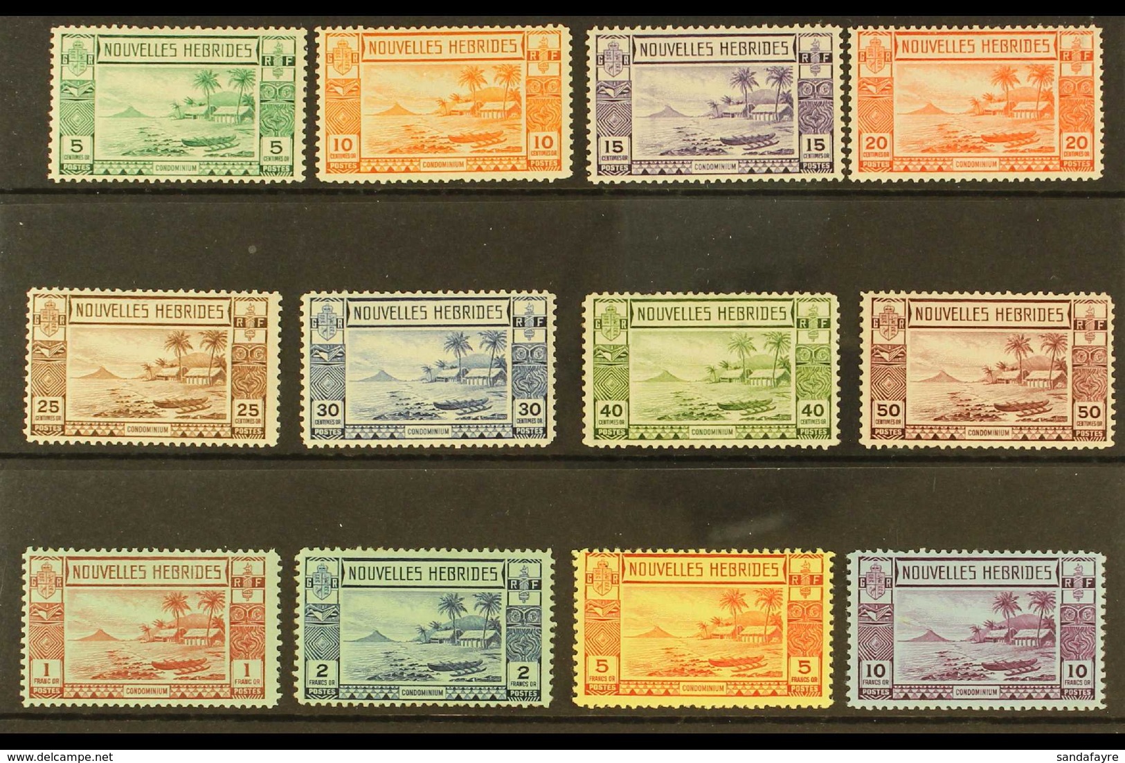 FRENCH CURRENCY 1938 Gold Currency Lopevi Island Set Complete, SG F53/64, Very Fine Mint. (12 Stamps) For More Images, P - Sonstige & Ohne Zuordnung