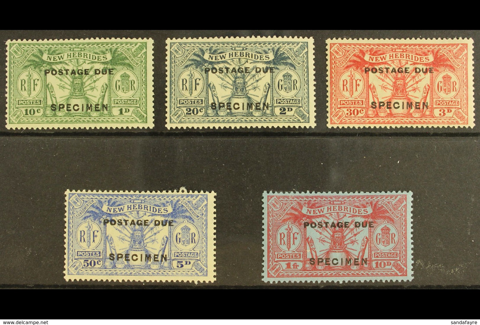POSTAGE DUES 1925 Overprint Set, Additionally Ovptd £Specimen", SG D1s/5s, Very Fine Mint. (5 Stamps) For More Images, P - Sonstige & Ohne Zuordnung