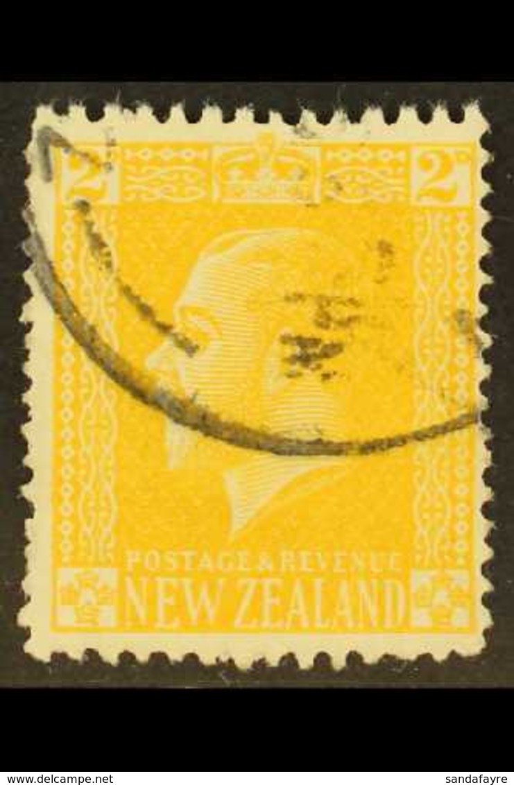 1915-33 2d Yellow On Art Paper, No Watermark But "NZ" And Star Lithographed On Back, SG 445, Very Fine Used. For More Im - Sonstige & Ohne Zuordnung