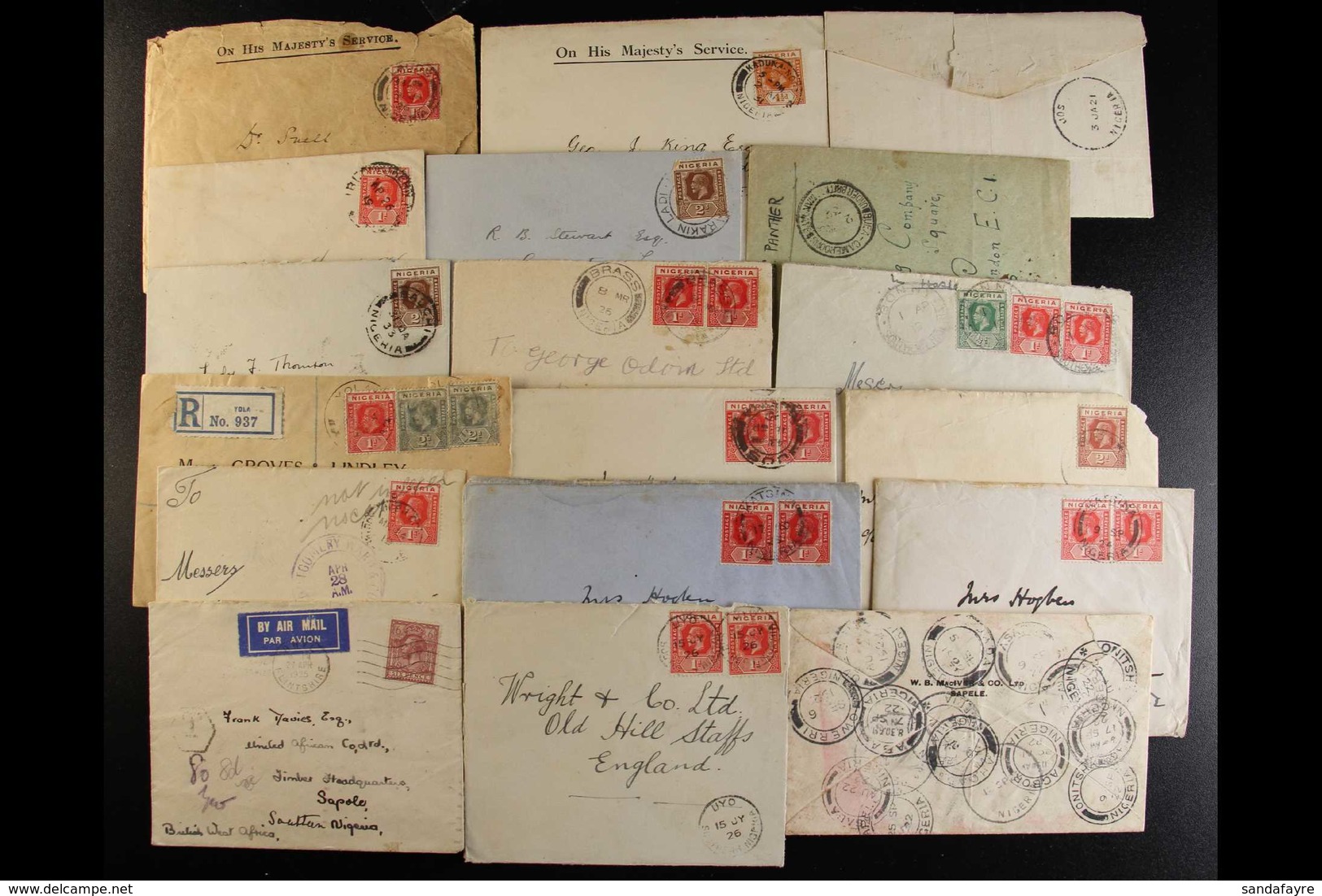 1916-37 COMMERCIAL COVERS COLLECTION An Old Time Assembly Bearing Various King George V Defins And Pictorials And With A - Nigeria (...-1960)