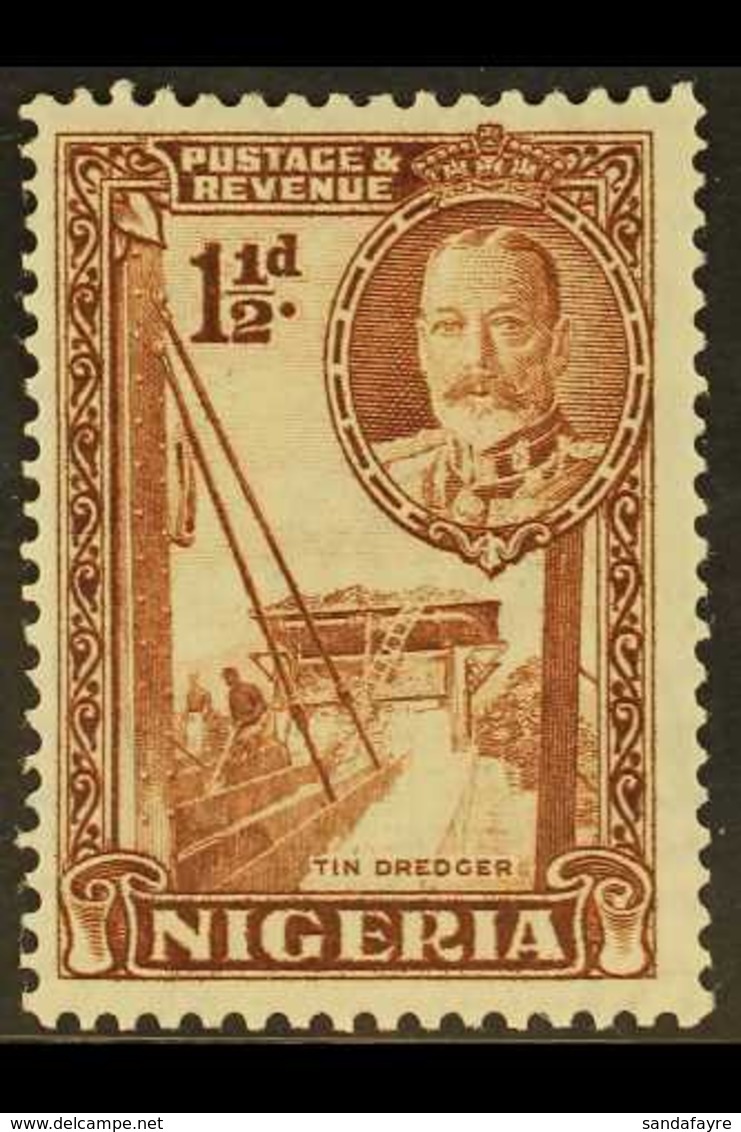 1936 1½d Brown, Perf 12½ X 13½, SG 36a, Fine Mint. For More Images, Please Visit Http://www.sandafayre.com/itemdetails.a - Nigeria (...-1960)