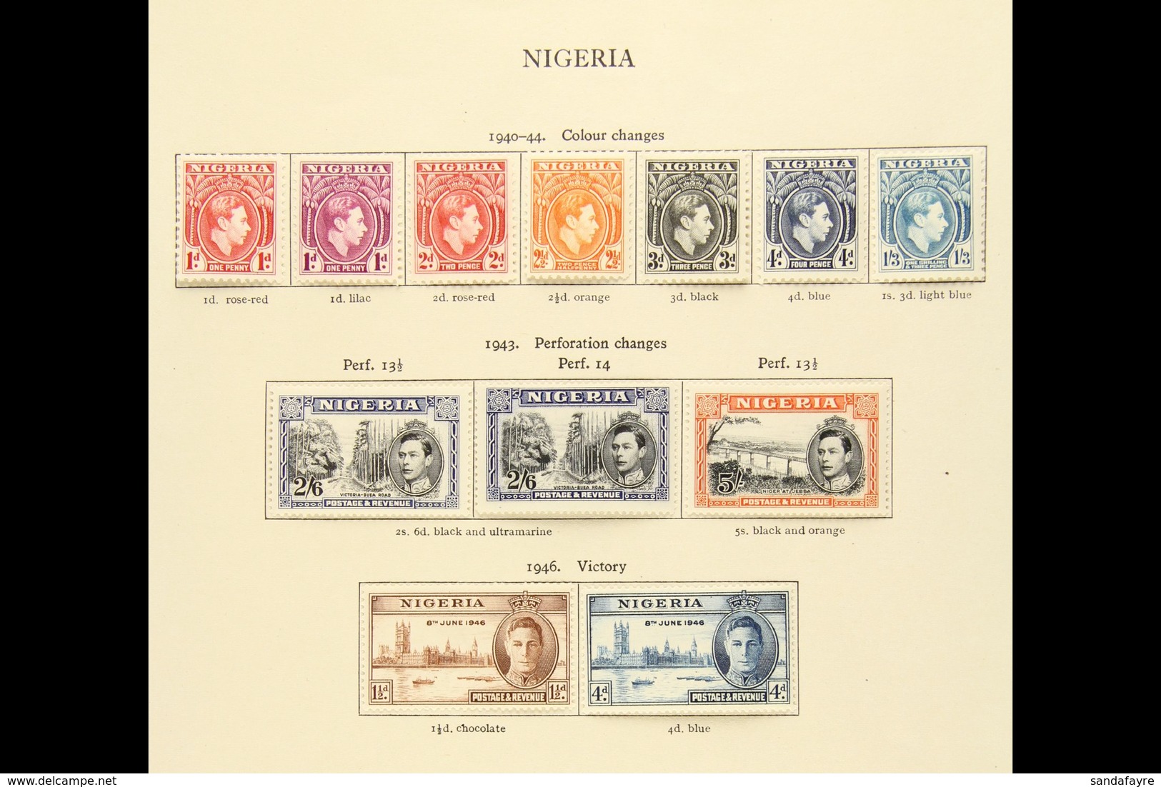 1937-51 KGVI COMPLETE FINE MINT COLLECTION On Dedicated Album Pages, Complete From 1937 Coronation Set To 1949 UPU Set W - Nigeria (...-1960)