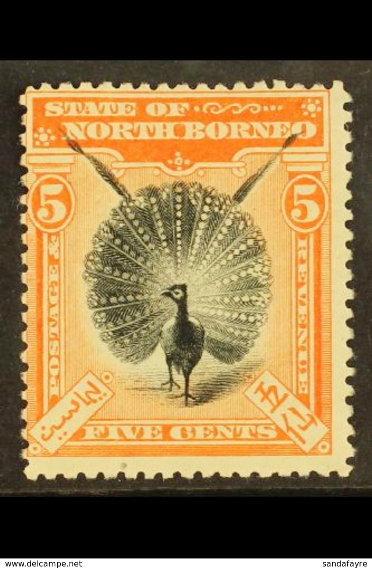 1897 5c Black And Orange Vermilion, Bird Of Paradise, SG 100, Very Fine Mint. For More Images, Please Visit Http://www.s - Nordborneo (...-1963)