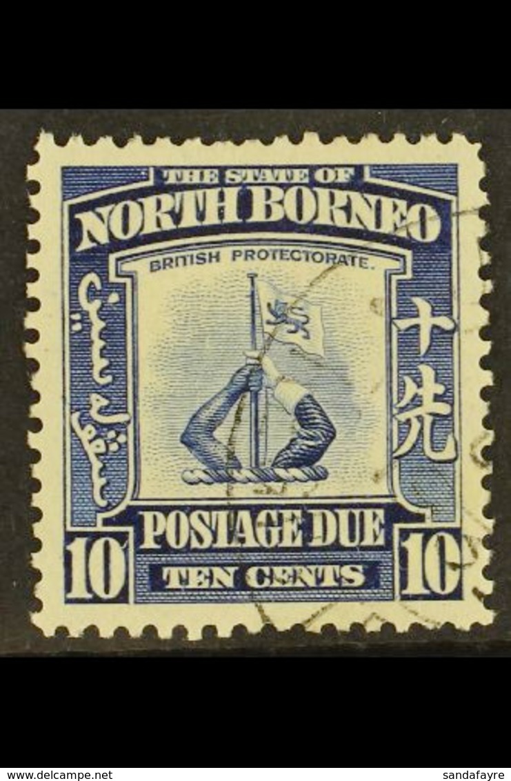 POSTAGE DUES 1939 10c Blue, Crest, SG D89, Very Fine Used. Rare Stamp. For More Images, Please Visit Http://www.sandafay - Noord Borneo (...-1963)