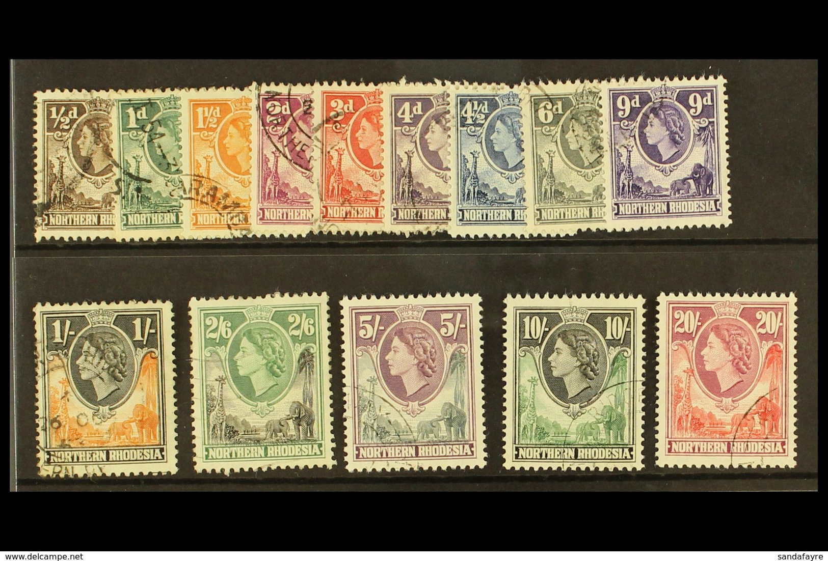 1953 Complete Definitive Set, SG 61/74, Fine Cds Used. (14) For More Images, Please Visit Http://www.sandafayre.com/item - Rhodesia Del Nord (...-1963)