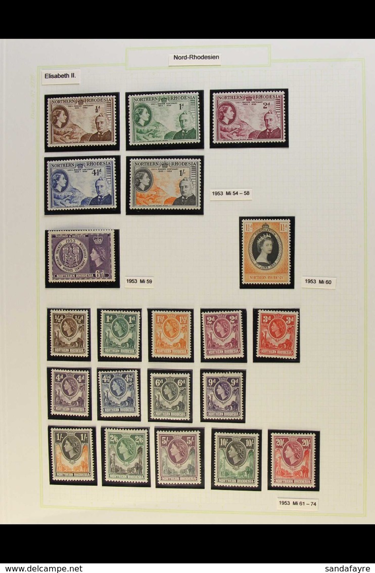 1953-63 ALL DIFFERENT MINT COLLECTION Presented On Album Pages With A Complete Run From Rhodes Set To 1963 Arms Set, SG  - Rhodesia Del Nord (...-1963)