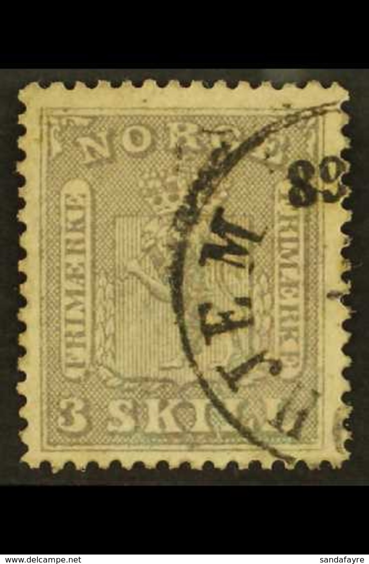 1863 3sk Violet-grey, Mi 7, Fine Used. For More Images, Please Visit Http://www.sandafayre.com/itemdetails.aspx?s=618730 - Sonstige & Ohne Zuordnung