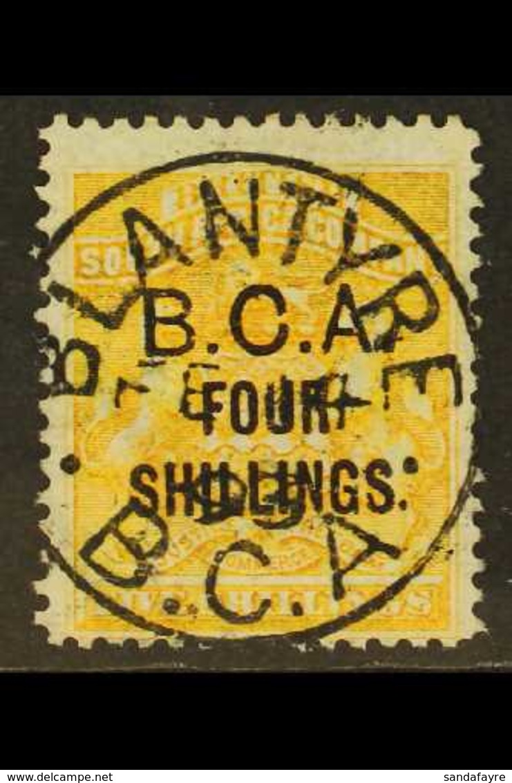 1891-95 4s On 5s Orange-yellow Surcharge, SG 19, Fine Used With Superb Upright 'socked On The Nose' "Blantyre" Cds Cance - Nyassaland (1907-1953)