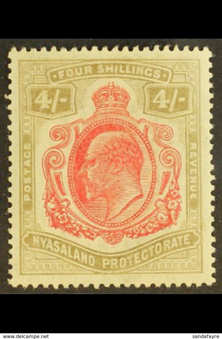 1908-11 4s Carmine & Black, SG 79, Fine Mint. For More Images, Please Visit Http://www.sandafayre.com/itemdetails.aspx?s - Nyassaland (1907-1953)