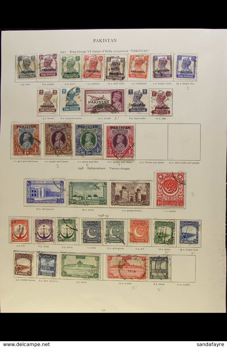 1947-54 KING GEORGE VI ISSUES An All Different Used Collection On Printed Album Pages Which Includes 1947 Set 10a, 1948  - Pakistán