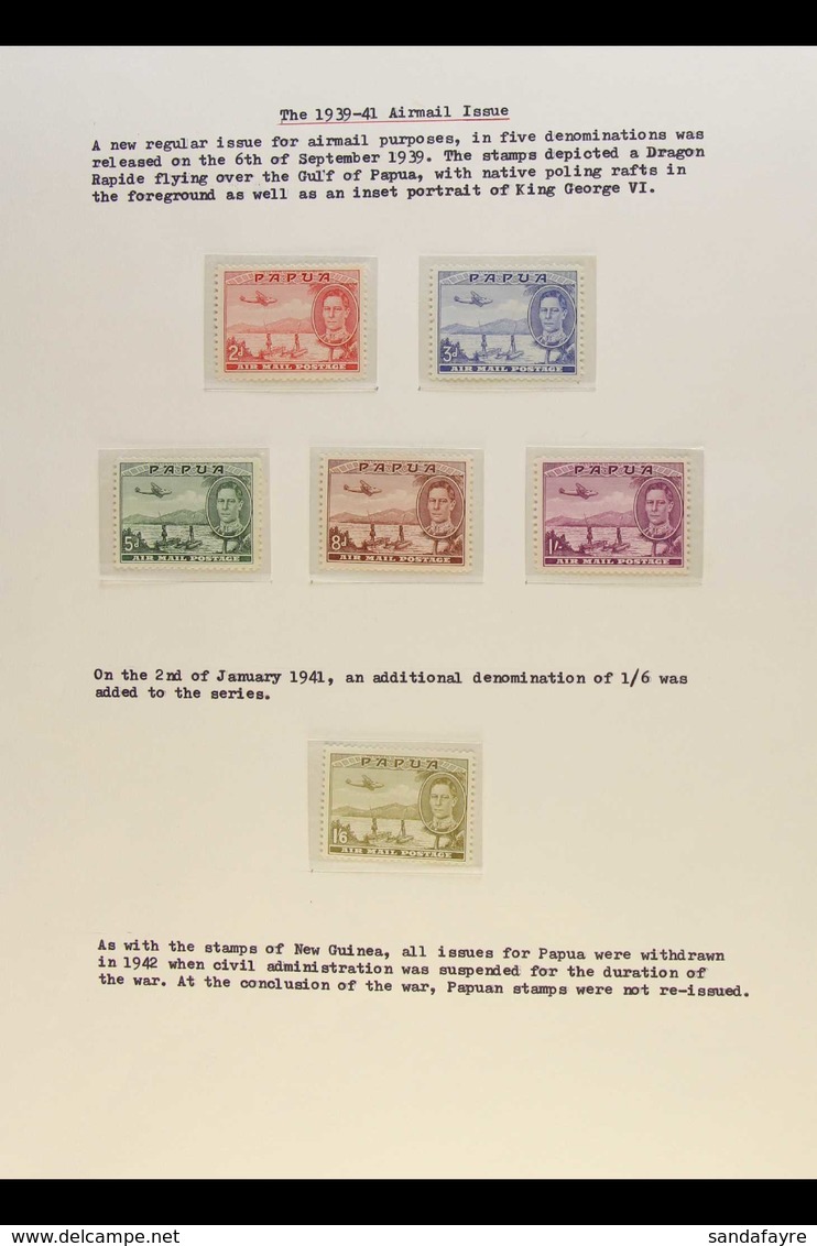 1934-41 MINT COLLECTION Written Up On Album Pages, Includes 1934 50th Anniv Set Plus 1d Pair On Illustrated FDC, 1935 Ju - Papua-Neuguinea