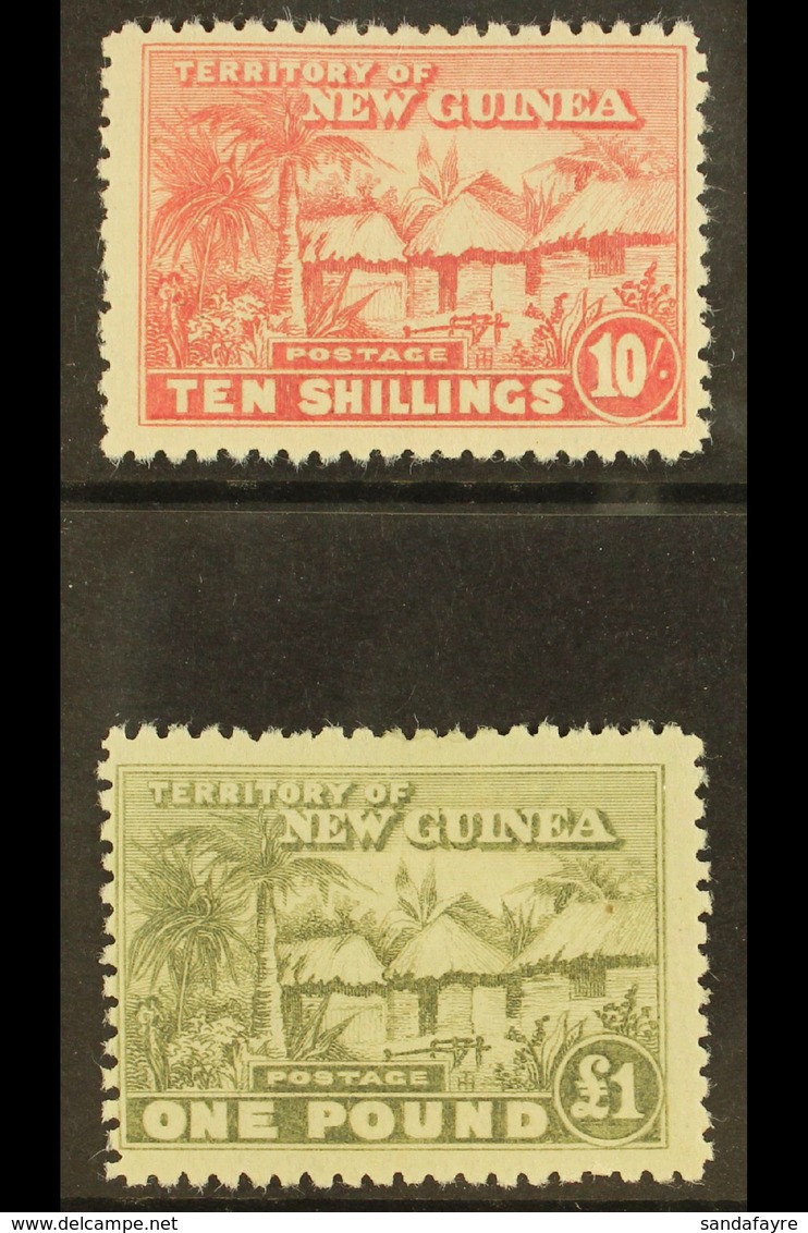 1925 10s Dull Rose And £1 Dull Olive Green, Native Village, SG 135/6, Fine And Fresh Mint. (2 Stamps) For More Images, P - Papua-Neuguinea