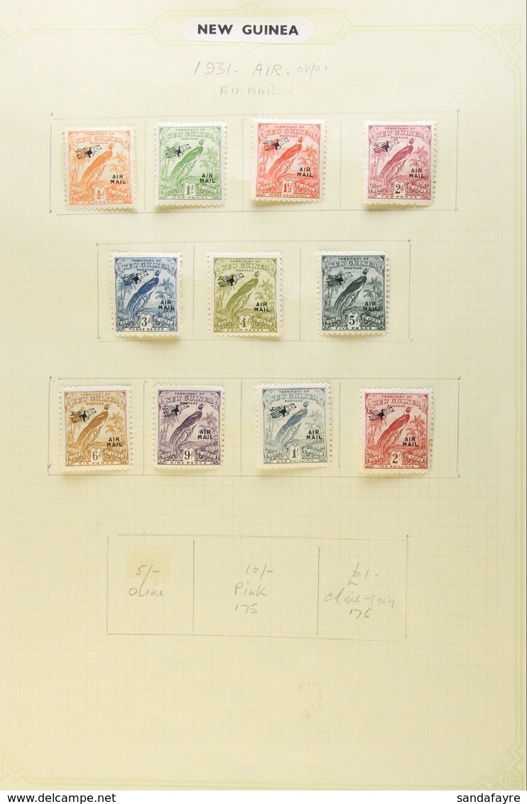 1925-1932 FINE MINT COLLECTION On Leaves, ALL DIFFERENT, Inc 1931 Set To 6d, 1931 Air Opts Set To 2s, 1932-34 Set To 2s, - Papua-Neuguinea