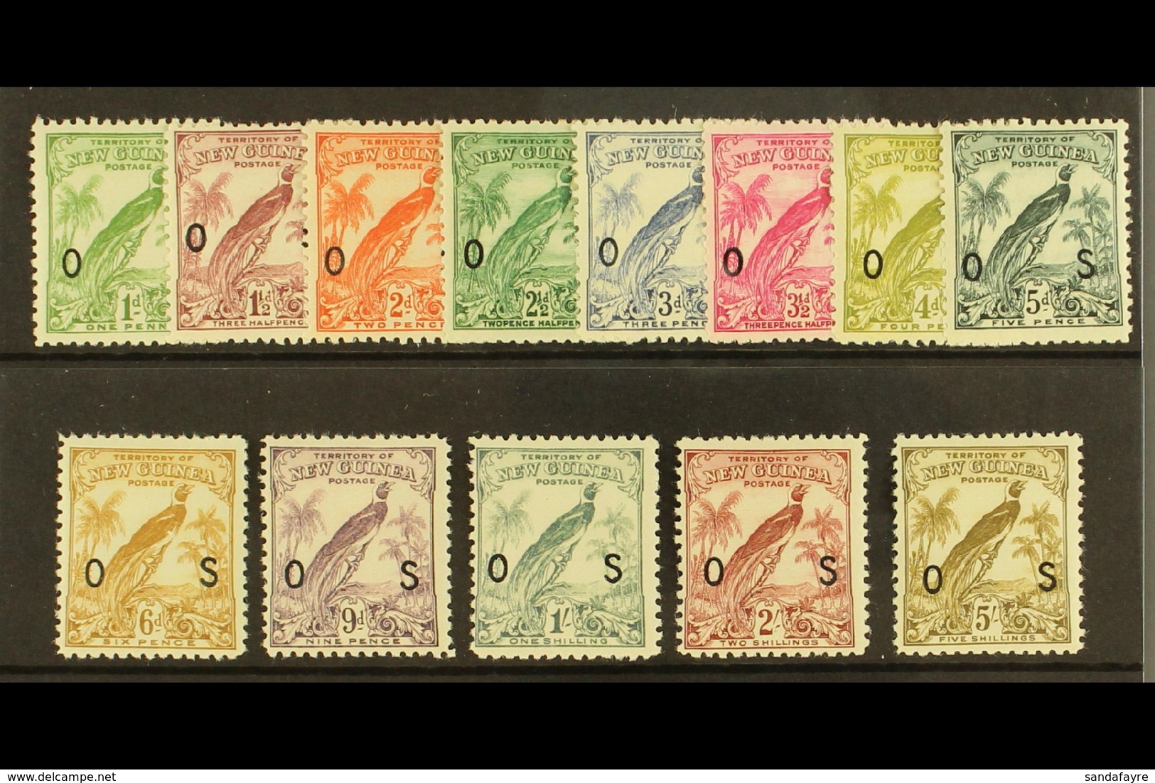 OFFICIALS 1931 "O S" Overprint Set (without Dates) Complete, SG O42/54, Very Fine And Fresh Mint. (13 Stamps) For More I - Papua-Neuguinea