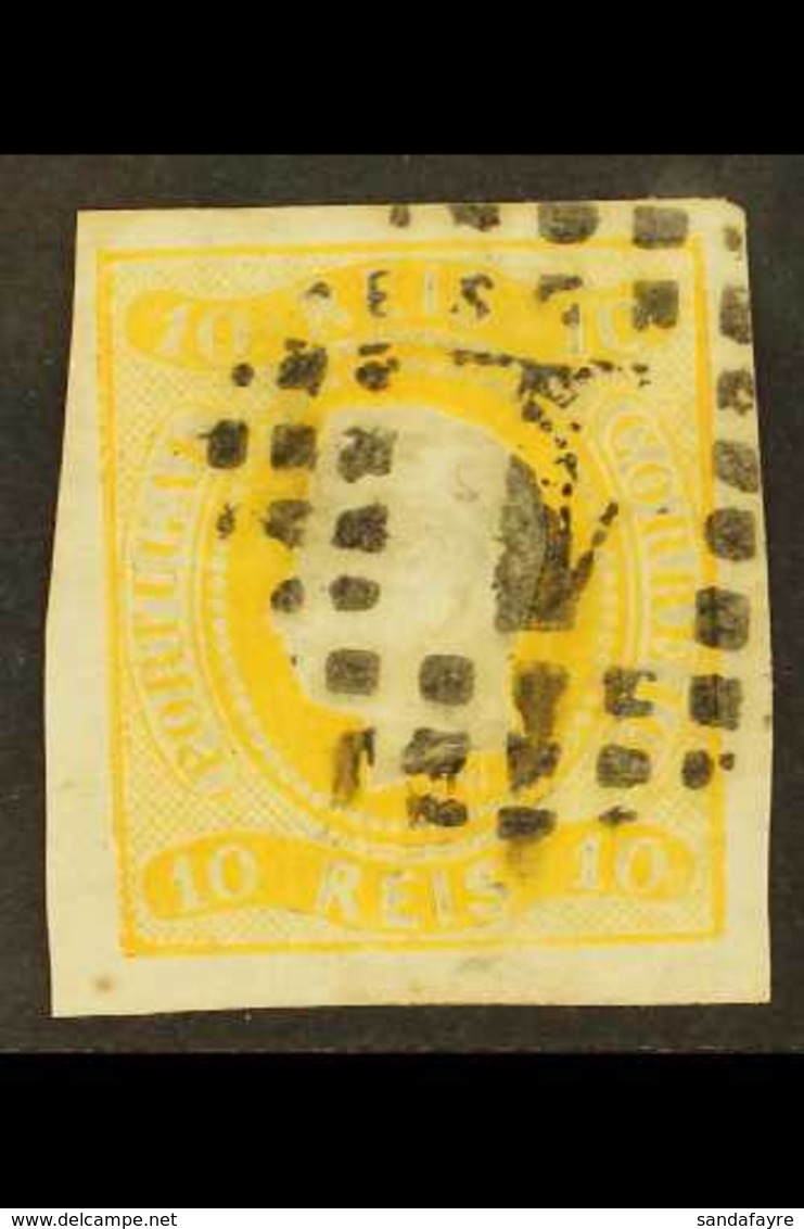 1866 10r Yellow, Imperforate,  Mi 18, Fine Used With "1" Numeral Postmark, Four Good To Large Margins. For More Images,  - Sonstige & Ohne Zuordnung