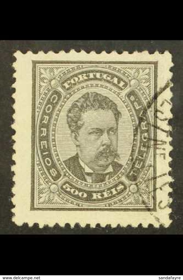 1882-1884 500r Black "King Luis", Mi 58yb, SG 216, Very Fine Cds Used For More Images, Please Visit Http://www.sandafayr - Sonstige & Ohne Zuordnung