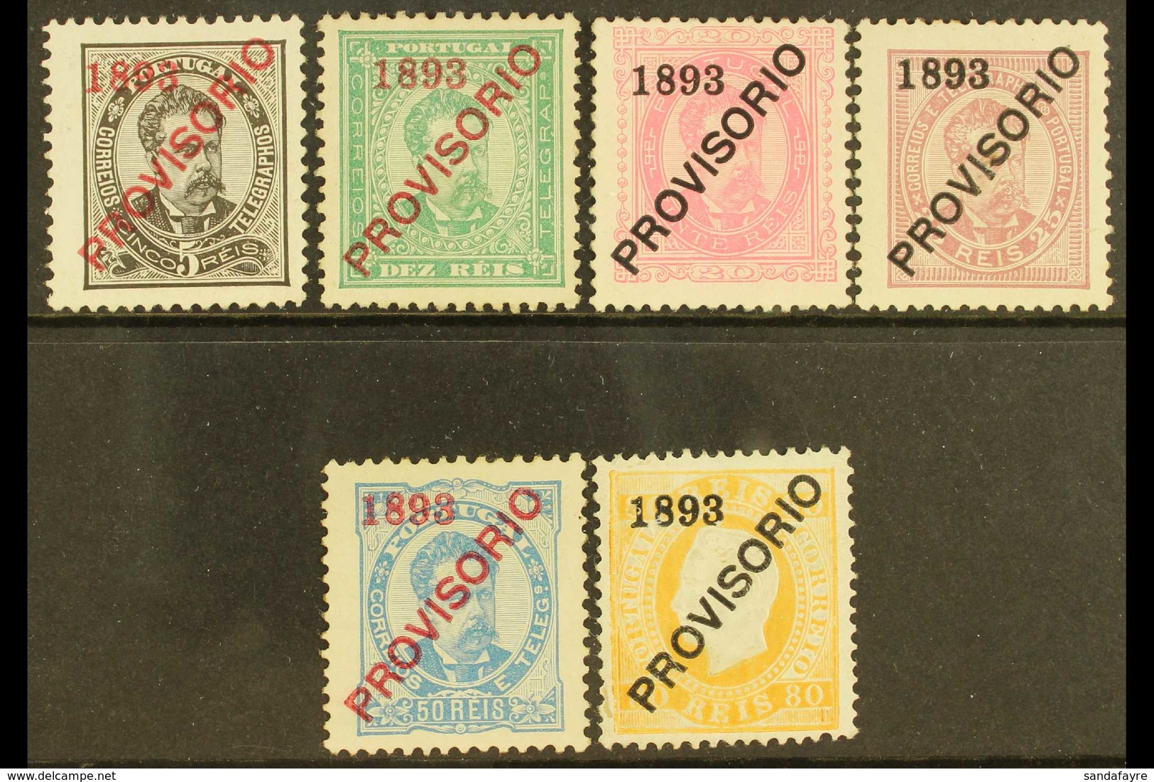 1893 "1893 Provisorio" Ovpts Set Complete, SG 302/7, Mi. 87/92, Mint Or Unused, SG Cat.£573 (6). For More Images, Please - Sonstige & Ohne Zuordnung