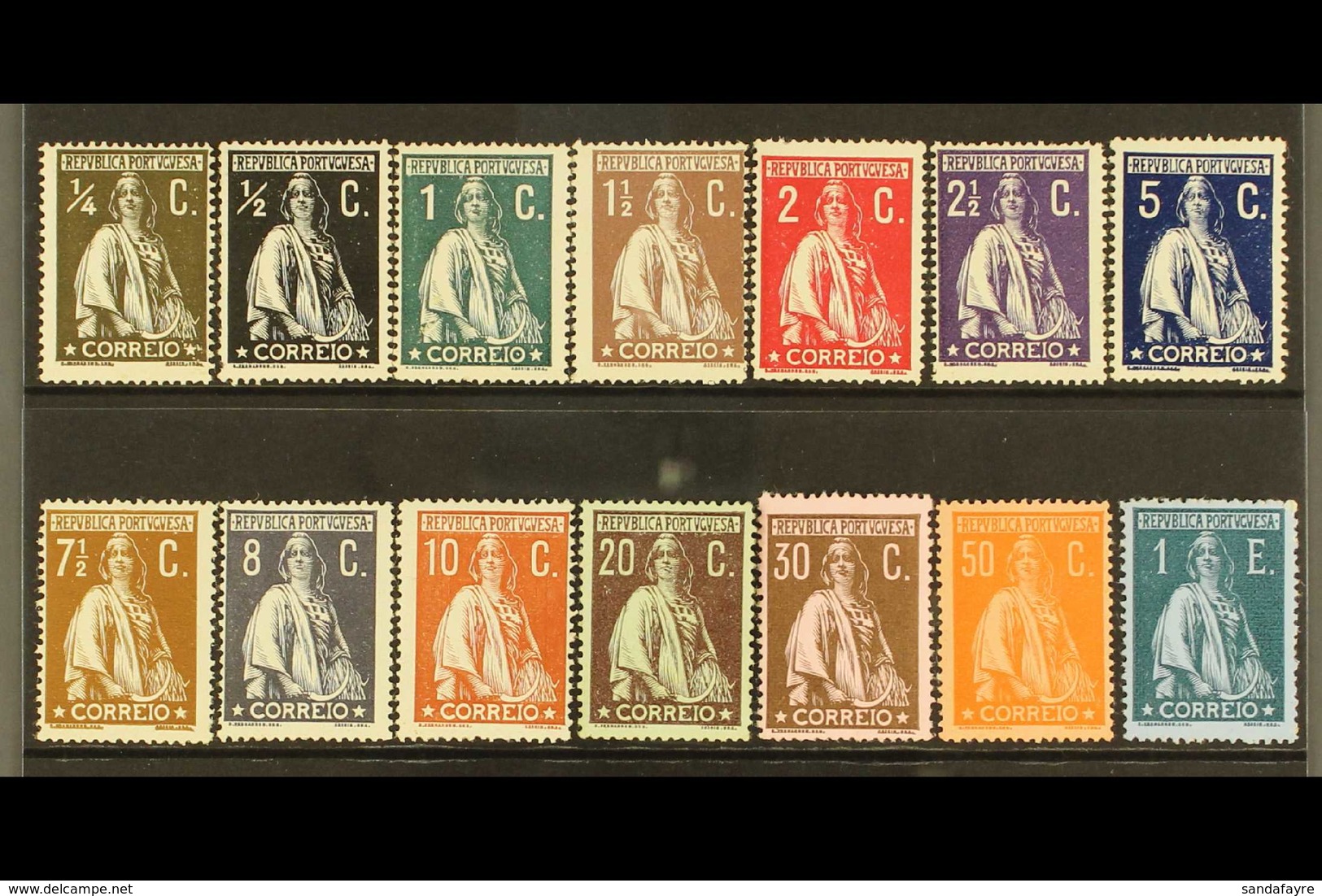 1912-20 Ceres, Coated Paper Set Less 15c, Mi 204Ay/213Ay, 215Ay/218Ay, ½c & 7½c With Perf Faults, Otherwise Never Hinged - Sonstige & Ohne Zuordnung