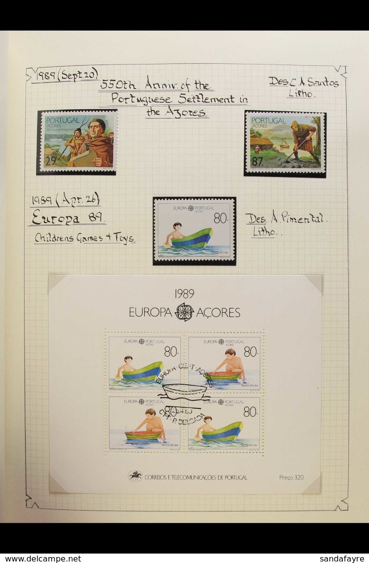 AZORES 1980-2006 Collection In An Album. VIRTUALLY COMPLETE NEVER HINGED MINT (one Stamp And One Miniature Sheet Used).  - Other & Unclassified