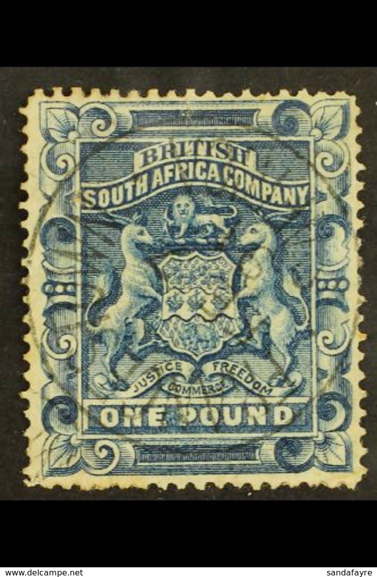 1892-3 £1 Deep Blue, SG 10, VFU With Light & Clear "FRANCESTOWN" Postmark, Small Closed Tear At Top. For More Images, Pl - Sonstige & Ohne Zuordnung